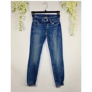 Polo Ralph Lauren Tompkins Mid Rise Skinny Jeans 25 Blue Stretch Soft Denim